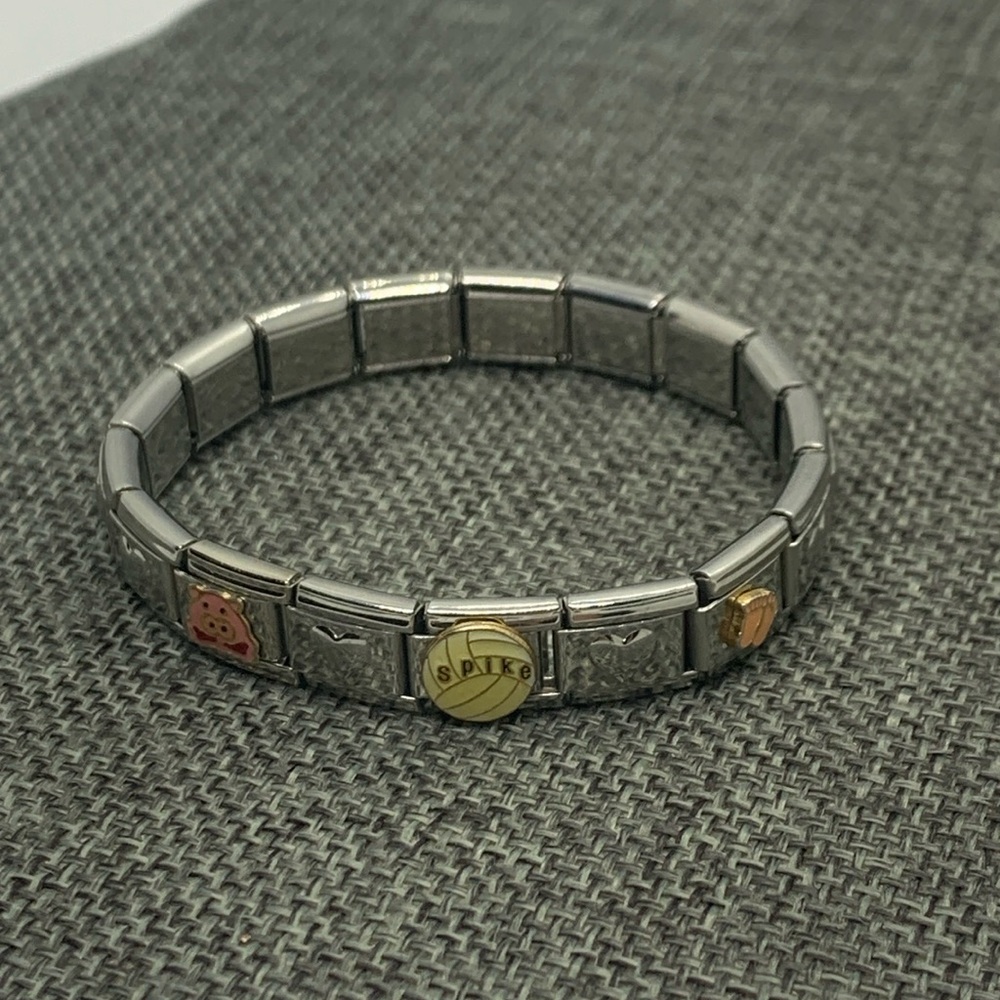 Vintage D'linQ Italian Stretch Charmed Expressions Bracelet